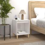 vidaXL Nachtkastje 40x35x50 cm bewerkt hout hoogglans wit, Huis en Inrichting, Slaapkamer | Nachtkastjes, Minder dan 45 cm, Verzenden