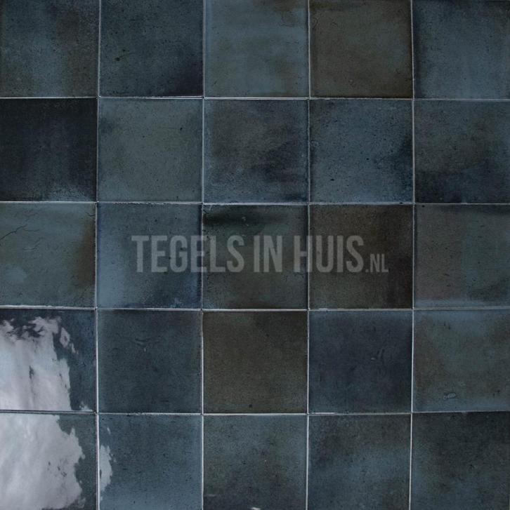 Wandtegel hanoi donker blauw 10x10 wandtegel tegeloutlet, Doe-het-zelf en Verbouw, Tegels, Wandtegels, Nieuw, 10 m² of meer, Keramiek