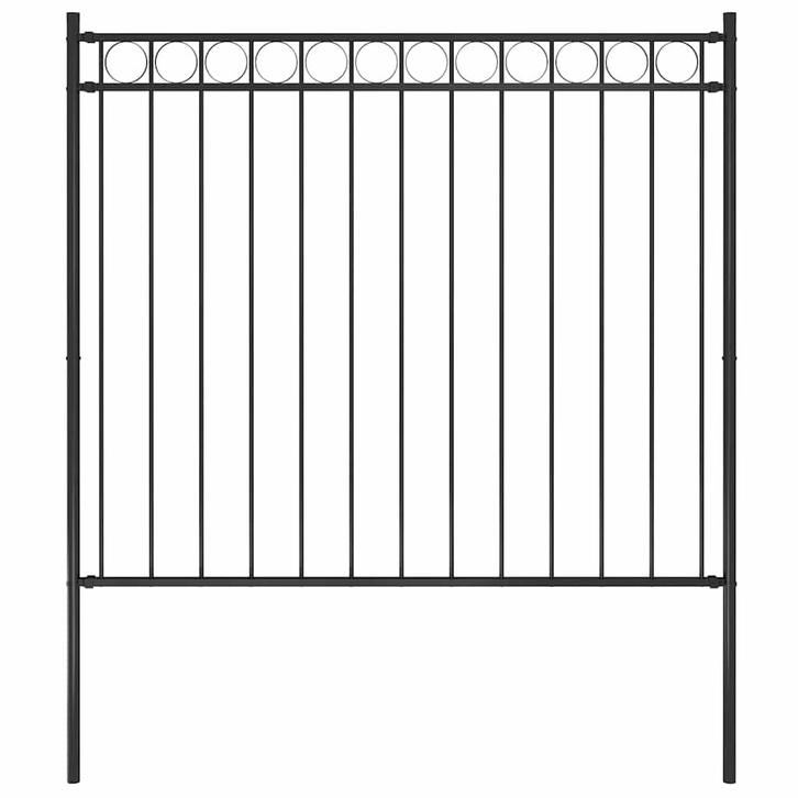 vidaXL Tuinhek staal 1,81x1,5 m zwart, Tuin en Terras, Schuttingen, Nieuw, IJzer, 2 meter of meer, Verzenden