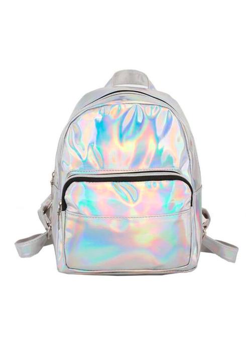 Holografische Rugtas Rugzak Tas Iridescent Rugtasje Schoolta, Sieraden, Tassen en Uiterlijk, Tassen | Rugtassen, Nieuw, Ophalen of Verzenden