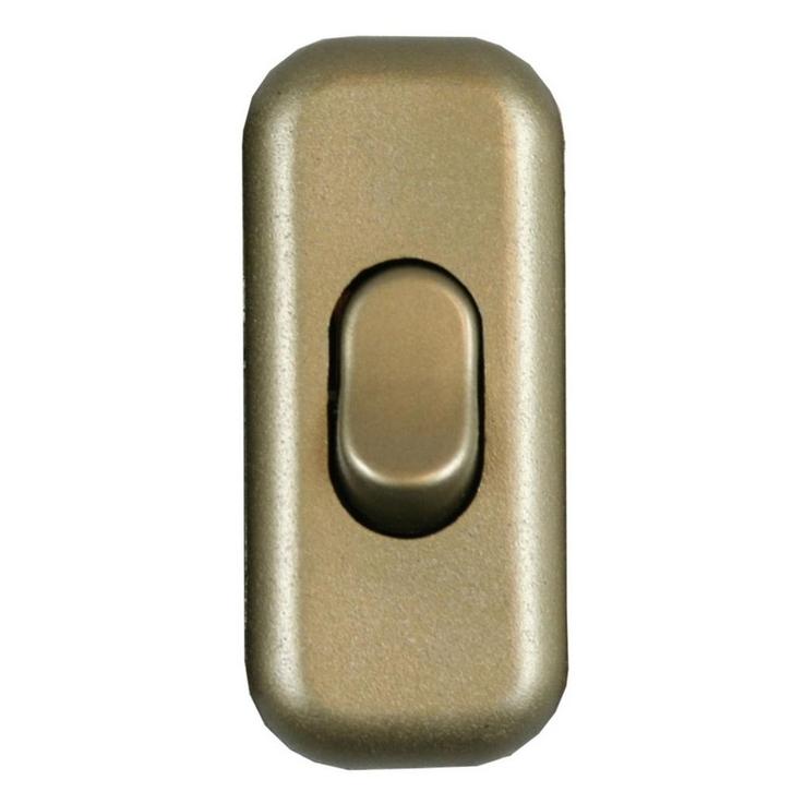 Benson Gouden snoerschakelaar - aan/uit - 6 x 2,5 x 2 cm..., Doe-het-zelf en Verbouw, Elektra en Kabels, Nieuw, Ophalen of Verzenden