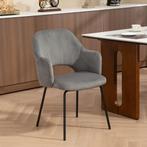 Eetkamerstoel, Corduroy Bekleding, Schaalvorm, Metalen Poten, Huis en Inrichting, Stoelen, Verzenden, Nieuw