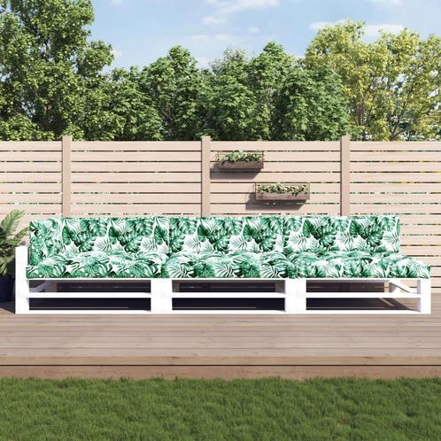 vidaXL Palletkussens 7 st bladpatroon stof, Huis en Inrichting, Woonaccessoires | Kussens, Nieuw, Verzenden