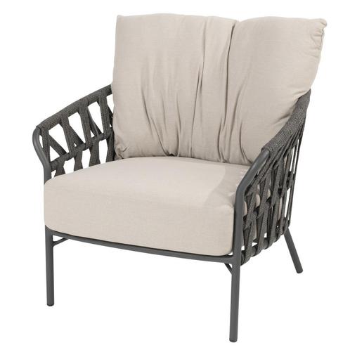 Albareto lounge tuinstoel antraciet rope 4 Seasons Outdoor, Tuin en Terras, Tuinstoelen, Nieuw, Ophalen of Verzenden