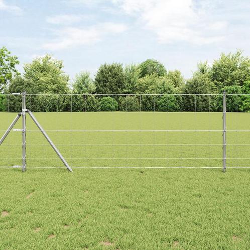 vidaXL Veldhek 0.8x10 m Gehotend Staal, Tuin en Terras, Schuttingen, Nieuw, IJzer, Verzenden