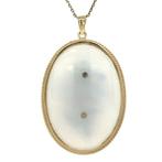 Gouden vintage hanger met agaat en diamant 14 kt/925, Ophalen of Verzenden, Nieuw