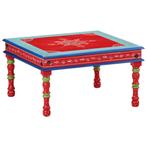 vidaXL Salontafel handbeschilderd massief mangohout rood, Verzenden, Nieuw, 50 tot 100 cm, Minder dan 50 cm