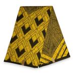Afrikaanse stof - Gele Diamonds - Polycotton - 1 yard, Hobby en Vrije tijd, Stoffen en Lappen, Ophalen of Verzenden, Nieuw