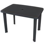 vidaXL Tuintafel 101x68x72 cm kunststof antraciet, Tuin en Terras, Tuintafels, Verzenden, Nieuw, Kunststof