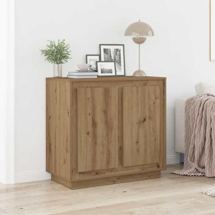 vidaXL Dressoir Artisan Eiken 80 x 40 x 75 cm Bewerkt hout, Huis en Inrichting, Kasten | Dressoirs, Nieuw, Minder dan 50 cm, Overige houtsoorten