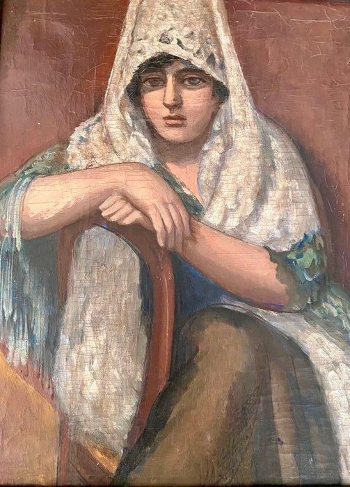 Spaanse school (XX) - Portrait dune Espagnole des années 30, Antiek en Kunst, Kunst | Schilderijen | Klassiek
