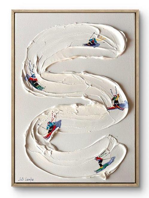 Juli Lampe (1980) - Ski Lovers ascent to Alpi Pennine., Antiek en Kunst, Kunst | Schilderijen | Modern
