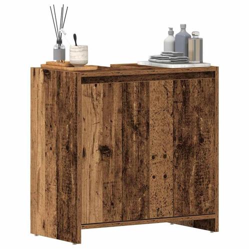 vidaXL Wastafelkast 60x33x60 cm bewerkt hout oud houtkleurig, Huis en Inrichting, Badkamer | Badkamermeubels, Nieuw, Minder dan 100 cm