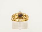 Ring - 18 karaat Geel goud Granaat, Sieraden, Tassen en Uiterlijk, Antieke sieraden