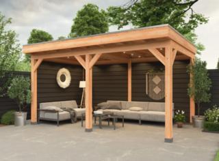 Douglas overkapping met overstek 300x600cm+wanden, Tuin en Terras, Overkappingen