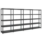 vidaXL Opbergrek 5-laags 366x45,7x185 cm kunststof zwart, Huis en Inrichting, Kasten | Stellingkasten, Verzenden, Nieuw