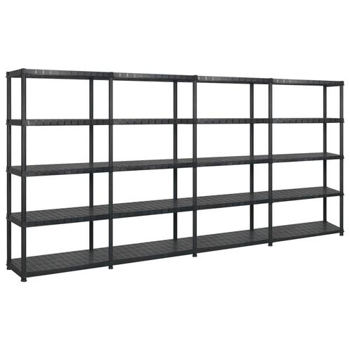 vidaXL Opbergrek 5-laags 366x45,7x185 cm kunststof zwart, Huis en Inrichting, Kasten | Stellingkasten, Nieuw, Verzenden