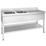 GGM Gastro | Spoeltafel PREMIUM - 2000x600mm - met onderbouw, Verzenden, Nieuw in verpakking, RVS Meubilair