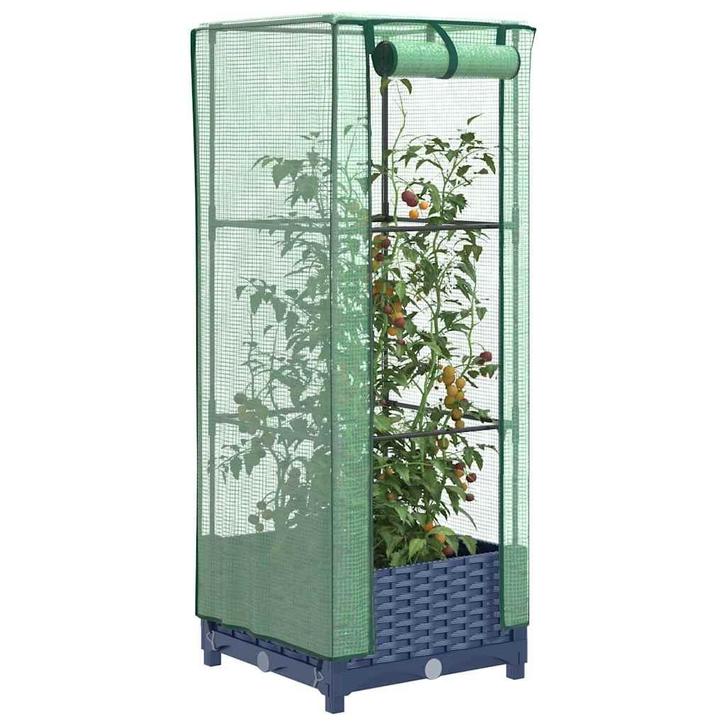 vidaXL Plantenbak verhoogd met kashoes 40x40x123 cm, Tuin en Terras, Bloembakken en Plantenbakken, Nieuw, Kunststof, Verzenden