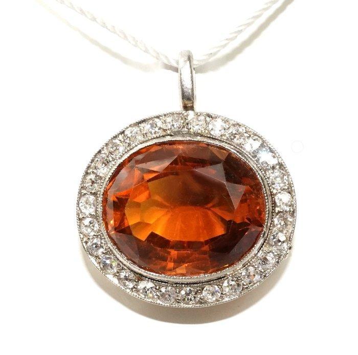 Hanger - 18 karaat Geel goud, Witgoud - 16.64ct. tw. Citrien, Sieraden, Tassen en Uiterlijk, Antieke sieraden