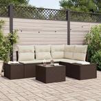 vidaXL Tuin Sofa Set met kussen met opslag 5 pcs Bruin en, Tuin en Terras, Tuinsets en Loungesets, Verzenden, Nieuw, Rotan