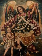 Cuzco School - Archangel Raphael with Child Tobias - 30 x 41
