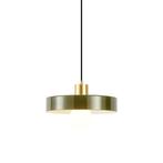 Retro hanglamp goud met groen glas - Jina, Huis en Inrichting, Lampen | Hanglampen, Nieuw, Glas, Retro, 75 cm of meer