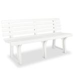 vidaXL Tuinbank 145,5 cm kunststof wit, Verzenden, Nieuw, Kunststof