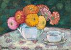 Léa Lafugie (1890-1972) - Still Life : Flowers & Tea
