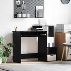 vidaXL Bureau met plank Zwart Eiken 106 x 40 x 88.5 cm, Huis en Inrichting, Bureaus, Verzenden, Nieuw