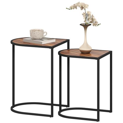 TRUUSK 2-delige Set Salontafel, Vierkante Bijzettafel, Koffi, Huis en Inrichting, Tafels | Bijzettafels, Nieuw, Verzenden