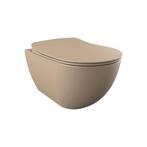 Wandcloset Creavit Freedom Randloos Mat Cappuccino (Zitting, Doe-het-zelf en Verbouw, Sanitair, Ophalen of Verzenden, Nieuw