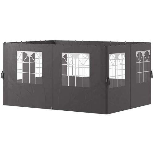 TRUUSK Zijwand 4-delige Set voor 3x4m Paviljoen - 8 Ramen -, Tuin en Terras, Overkappingen, Nieuw, Verzenden