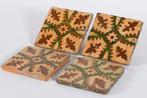 Tegel - Zeldzaam lot van 4 antieke haard/rader tegels., Antiek en Kunst, Antiek | Glas en Kristal