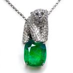 Zonder minimumprijs - Hanger - 14 karaat Witgoud, GIA/HRD