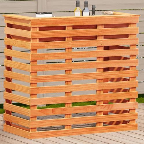 vidaXL Tuinbartafel wasbruin 113,5x50x103 cm massief, Tuin en Terras, Tuintafels, Nieuw, Verzenden