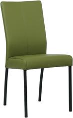 Groene leren moderne eetkamerstoel - poot vierkant zwart - T, Huis en Inrichting, Stoelen, Nieuw, Leer, Ophalen of Verzenden, Eén