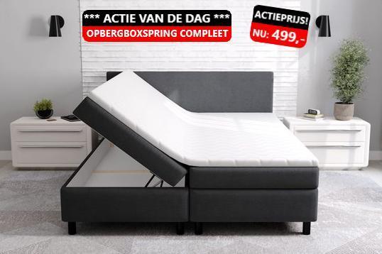 *** OPBERGBOXSPRING COMPLEET € 499,- ***, Huis en Inrichting, Slaapkamer | Bedden, Overige maten, Overige maten, Overige kleuren