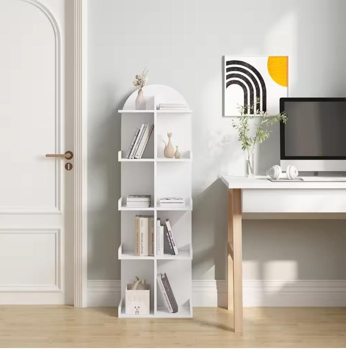 Witte Boekenkast met 10 Planken – Staand Opbergrek 126cm, Huis en Inrichting, Kasten | Boekenkasten, Nieuw, Verzenden