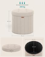 Songmics - ronde poef - diameter 46 cm - hocker - ottoman -, Huis en Inrichting, Stoelen, Verzenden, Nieuw