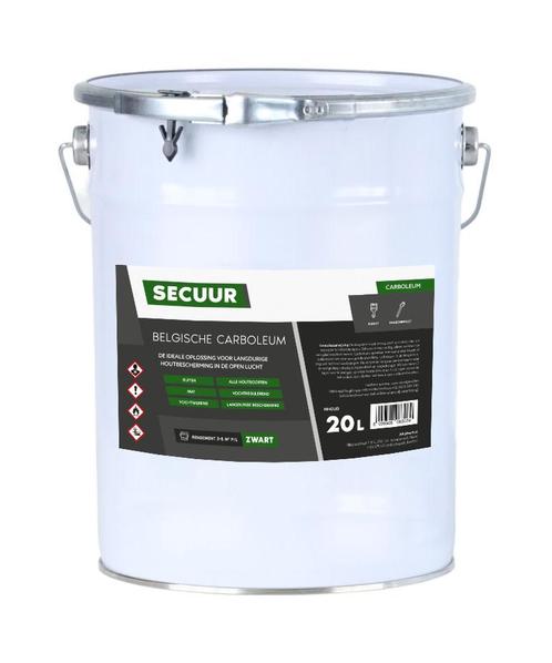 Secuur Belgische Carboleum Zwart 20 liter, Doe-het-zelf en Verbouw, Verf, Beits en Lak, Nieuw, Ophalen of Verzenden