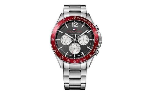Herenhorloge van Tommy Hilfiger (zilver en rood), Sieraden, Tassen en Uiterlijk, Horloges | Heren, Nieuw