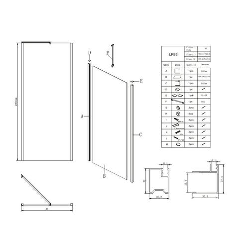 Aanbieding: Douchewand Lacus Giglio Evo Fox tbv Nisdeur, Doe-het-zelf en Verbouw, Sanitair, Ophalen of Verzenden