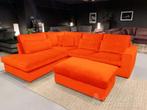 Hoekbank Leusden - hoekbanken - Oranje - Velvetstof, Nieuw, 150 cm of meer, Stof, 250 tot 300 cm