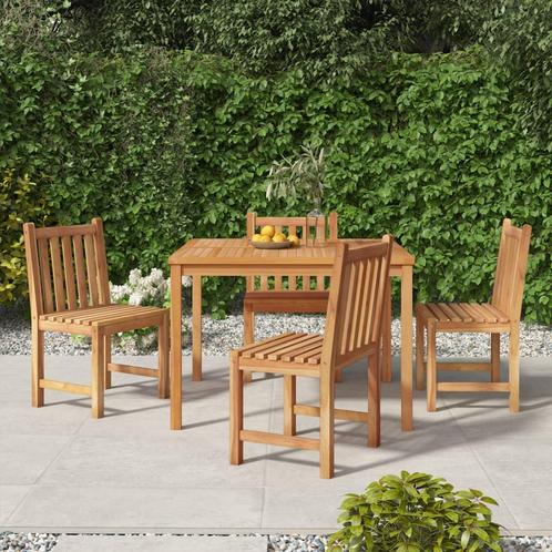 vidaXL 5-delige Tuinset massief teakhout, Tuin en Terras, Tuinsets en Loungesets, Tuinset, Nieuw, Teakhout, Verzenden