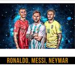 Canvas Schilderij Ronaldo Messi Neymar Profvoetballers - 50, Verzenden, Nieuw