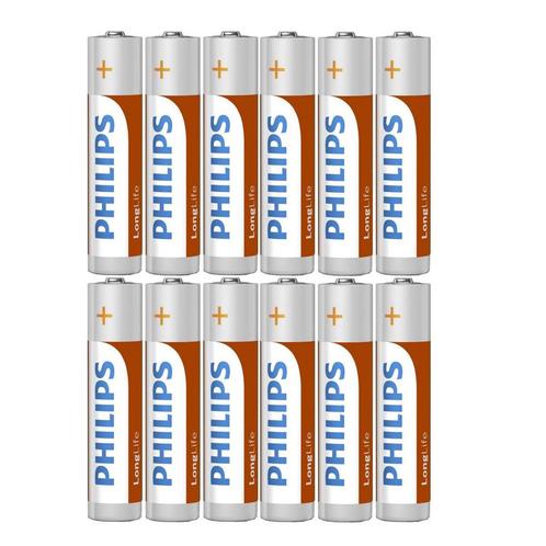 Philips AAA batterijen - zink - 12 stuks - milieuvriendel..., Audio, Tv en Foto, Accu's en Batterijen, Nieuw, Ophalen of Verzenden