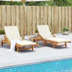 vidaXL Ligbedden 2 st met kussens 200x68x83 cm massief, Verzenden, Nieuw