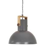 Hanglamp industrieel rond 25 W E27 52 cm mangohout grijs, Verzenden