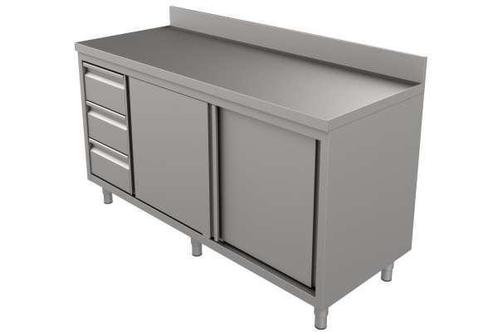 Unninox Werktafel | RVS | Schuifdeuren + Laden (links) | Ach, Zakelijke goederen, Horeca | Keukenapparatuur, Nieuw in verpakking